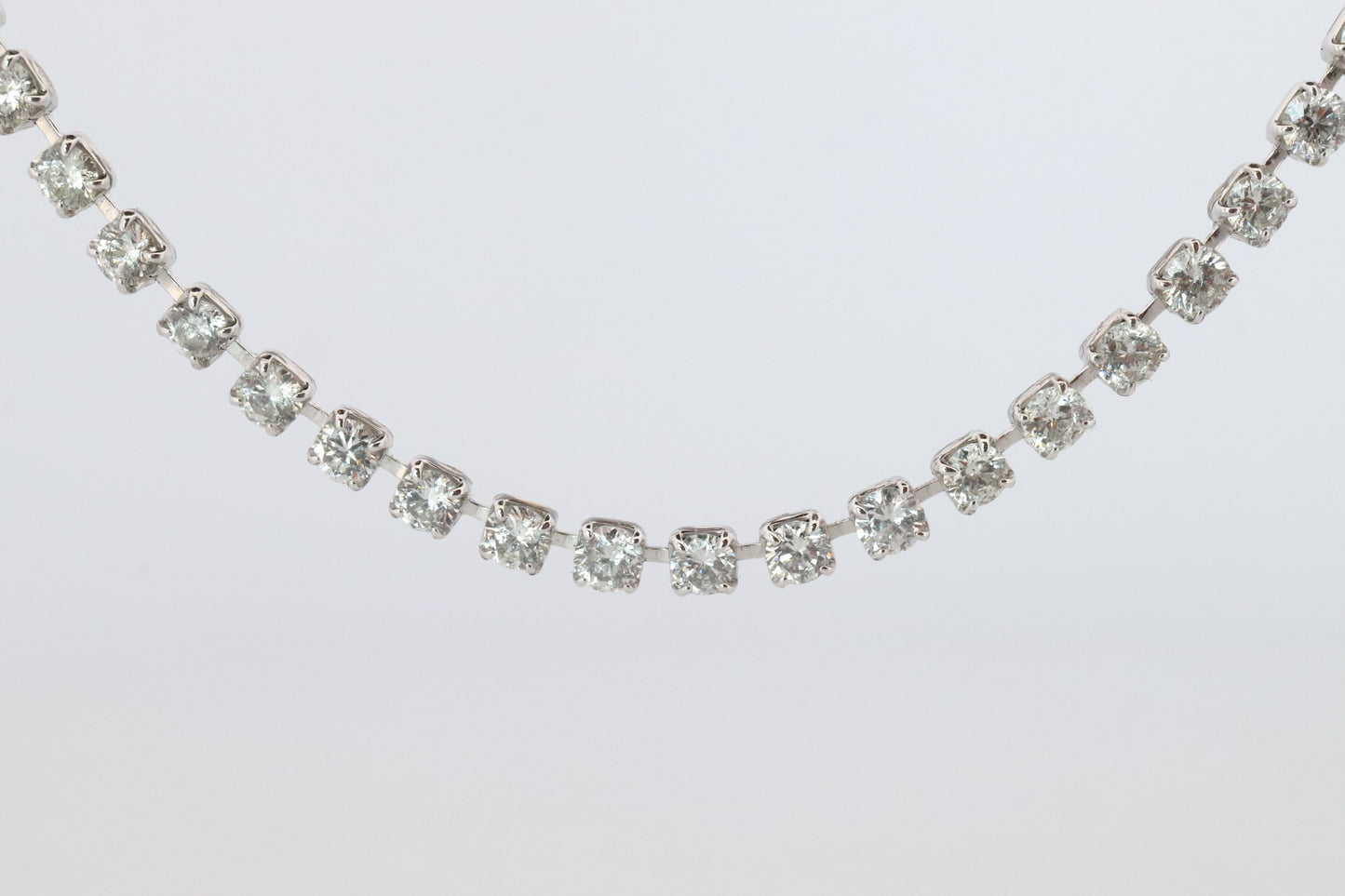 Platinum Diamond Tennis Necklace. PT850 round diamond Tennis Chain Strand. 3CTW
