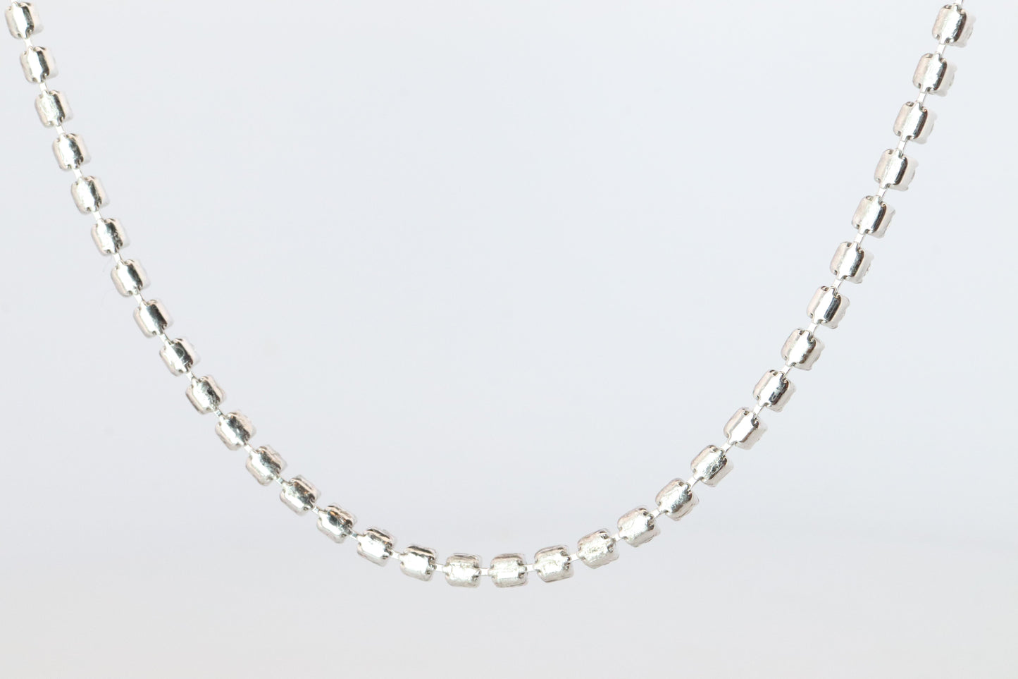 Platinum Diamond Tennis Necklace. PT850 round diamond Tennis Chain Strand. 3CTW
