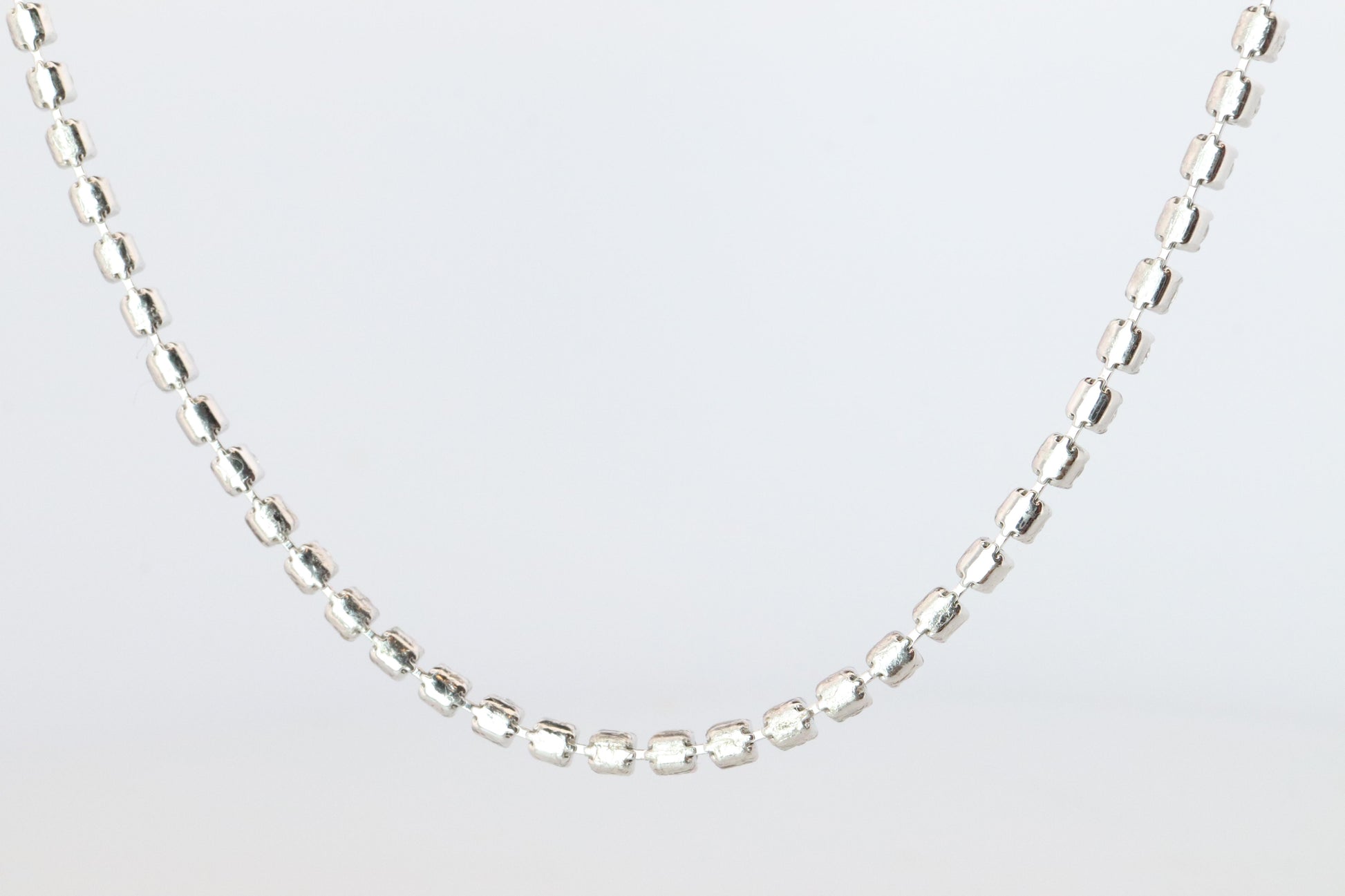 Platinum Diamond Tennis Necklace. PT850 round diamond Tennis Chain Strand. 3CTW