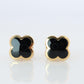 Van Cleef Arpels Pure Alhambra Earrings Genuine VCA 18k YG Vintage Black Onyx