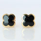 Van Cleef Arpels Pure Alhambra Earrings Genuine VCA 18k YG Vintage Black Onyx