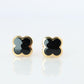 Van Cleef Arpels Pure Alhambra Earrings Genuine VCA 18k YG Vintage Black Onyx