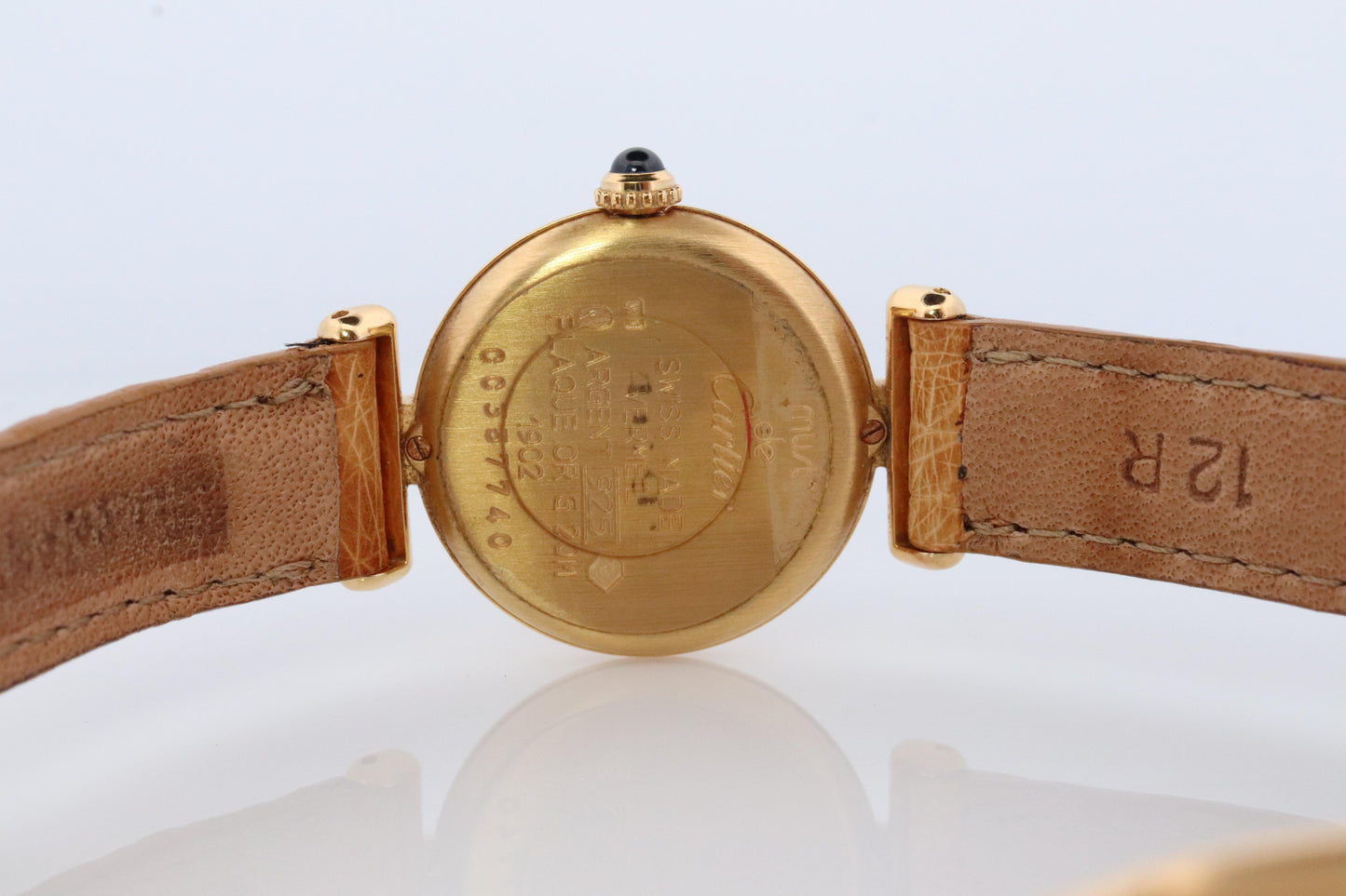 Genuine Cartier Watch. Must de Cartier Colisee Round Argent Vermeil 1902 Gold