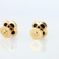 Van Cleef Arpels Pure Alhambra Earrings Genuine VCA 18k YG Vintage Black Onyx