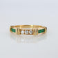 CARTIER Contessa 18k 750 Yellow Gold Ring. Cartier Diamond and Emerald Band