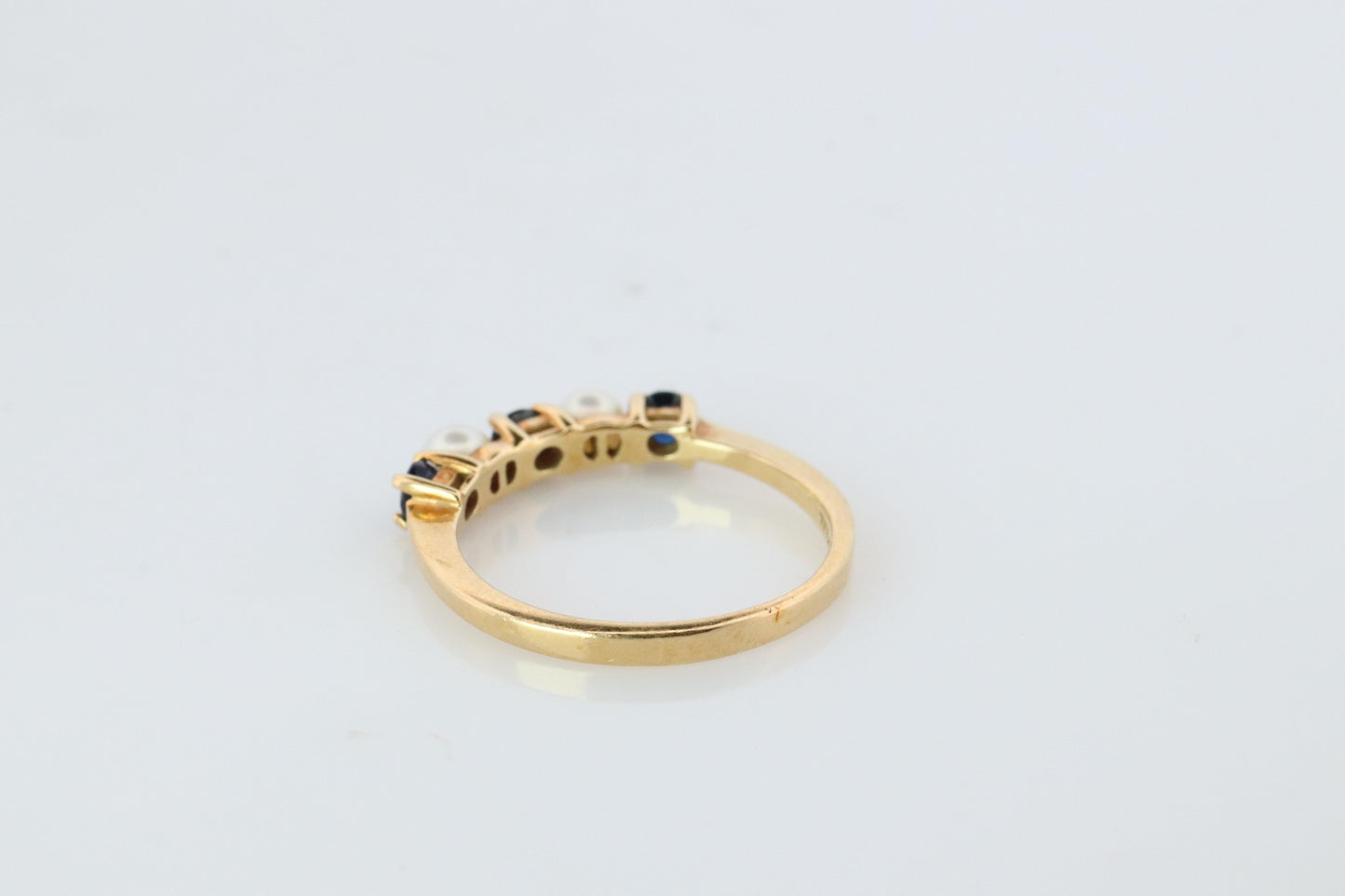 18k Tiffany and Co. Sapphire Pearl Ring. 18k Gold Tiffany Sapphire Eternity band