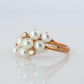 Mikimoto Ring. Vintage 18k Gold Mikimoto Pearl and Diamond Cluster. Vines Grapes