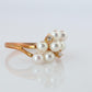 Mikimoto Ring. Vintage 18k Gold Mikimoto Pearl and Diamond Cluster. Vines Grapes