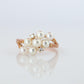 Mikimoto Ring. Vintage 18k Gold Mikimoto Pearl and Diamond Cluster. Vines Grapes