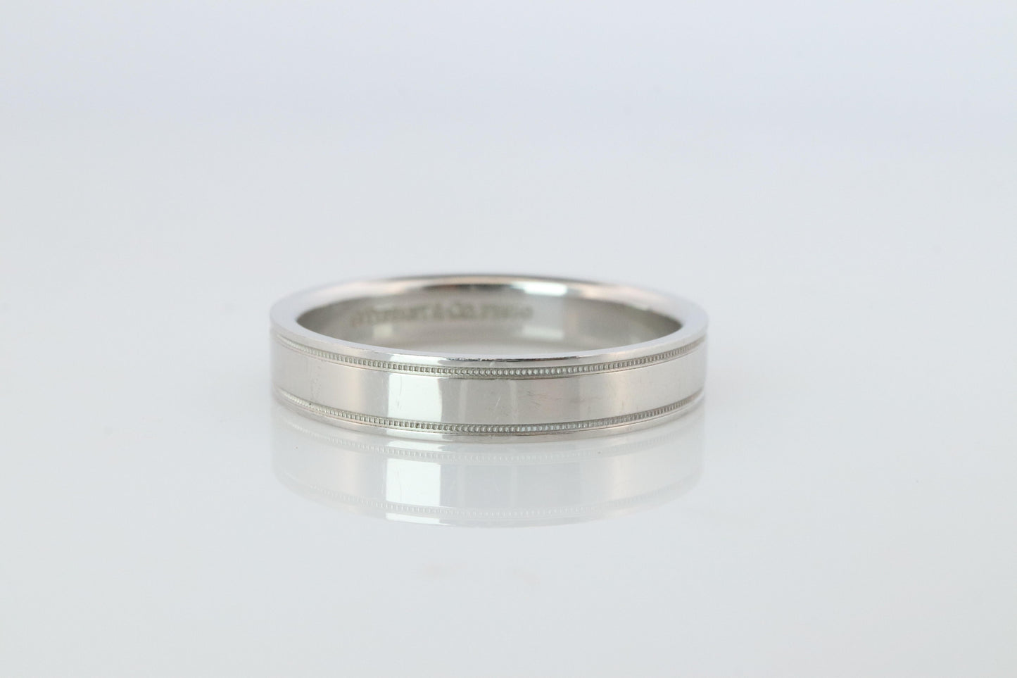 Tiffany and Co Authentic Ring. Tiffany Together Double Milgrain Platinum Band
