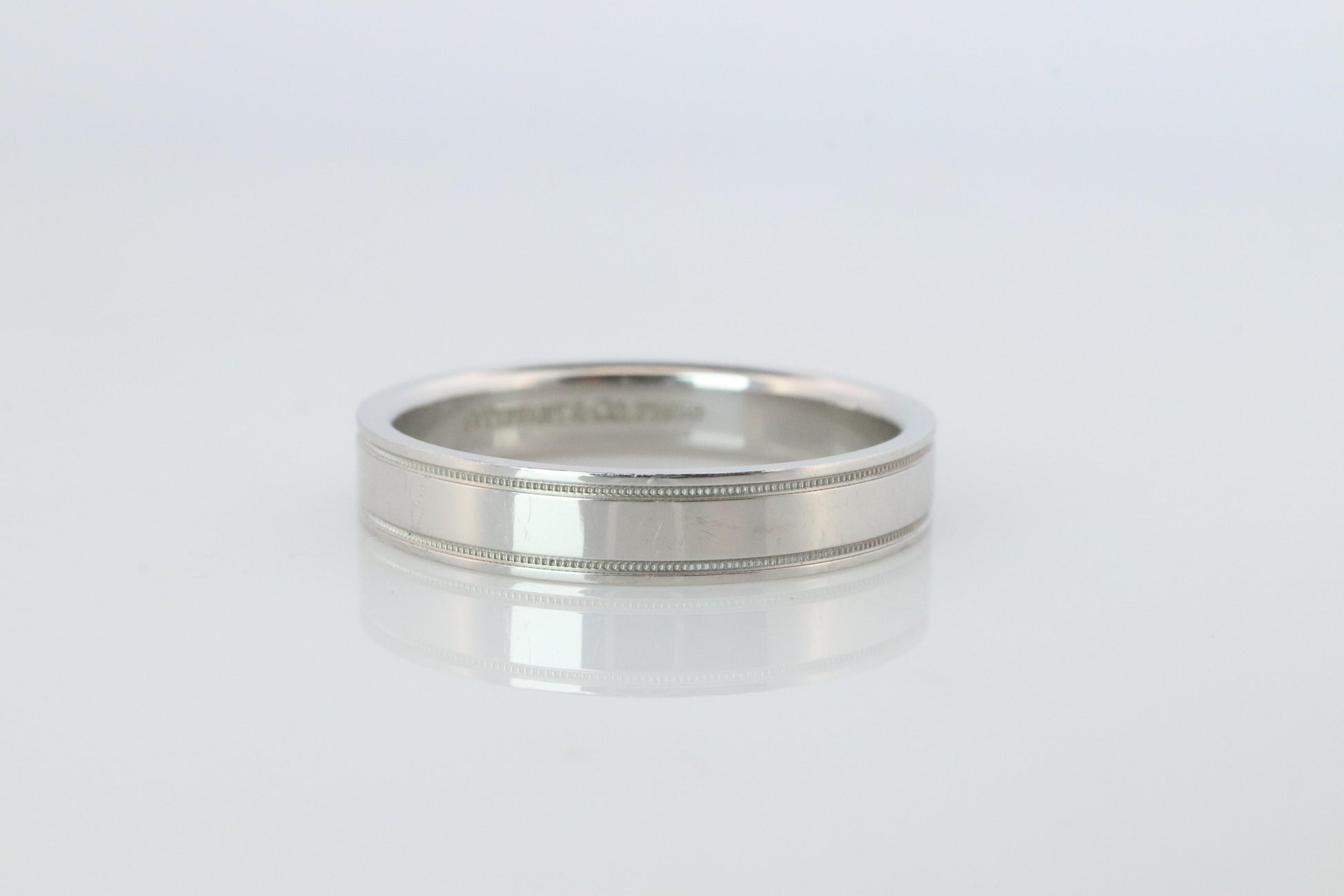 Tiffany and Co Authentic Ring. Tiffany Together Double Milgrain Platinum Band