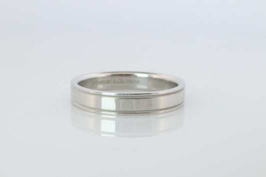 Tiffany and Co Authentic Ring. Tiffany Together Double Milgrain Platinum Band
