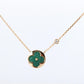Louis Vuitton Malachite Blossom BB Sun Necklace LV 18k YG Diamond Pendant