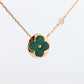 Louis Vuitton Malachite Blossom BB Sun Necklace LV 18k YG Diamond Pendant