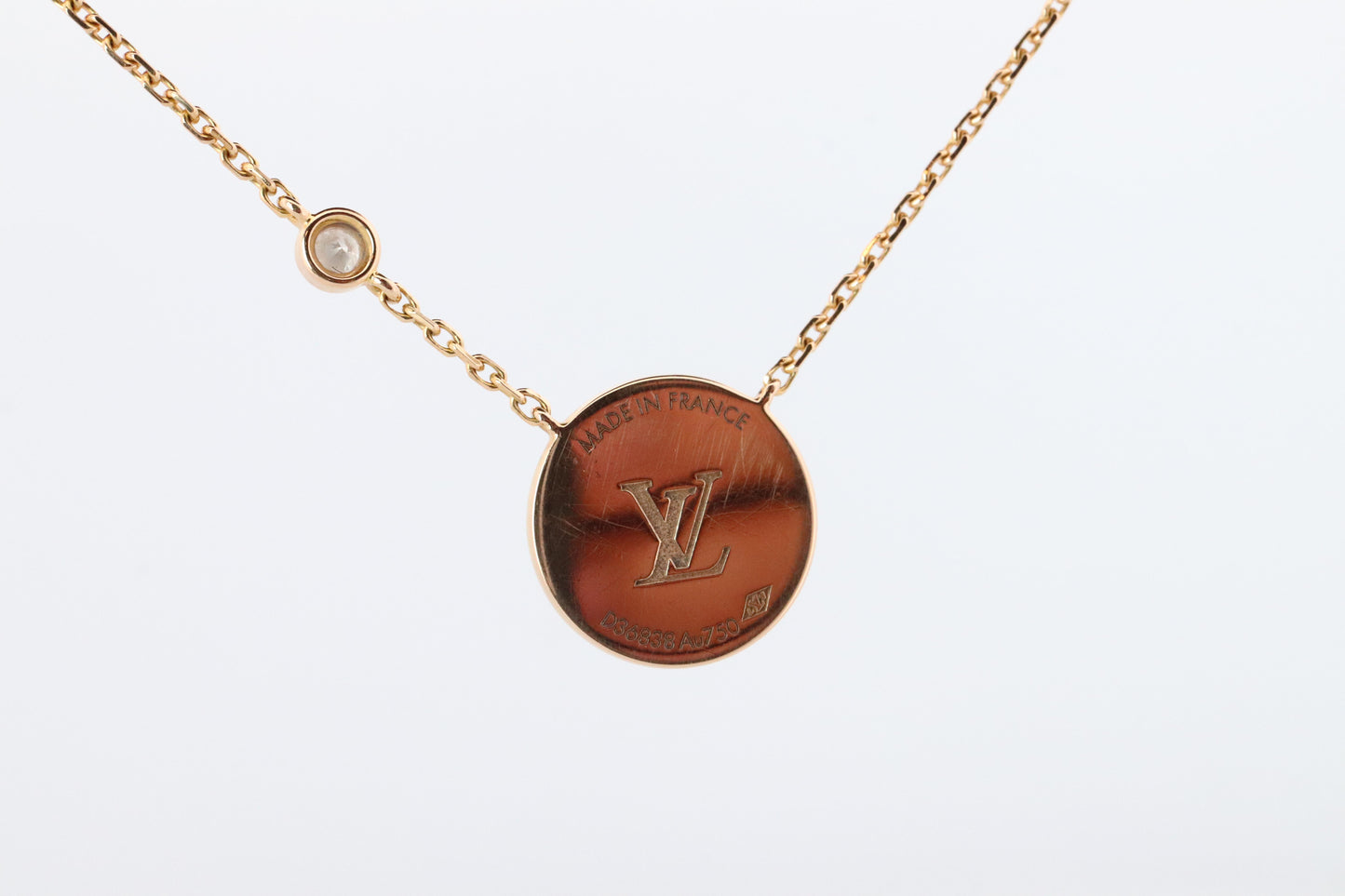 Louis Vuitton Malachite Blossom BB Sun Necklace LV 18k YG Diamond Pendant