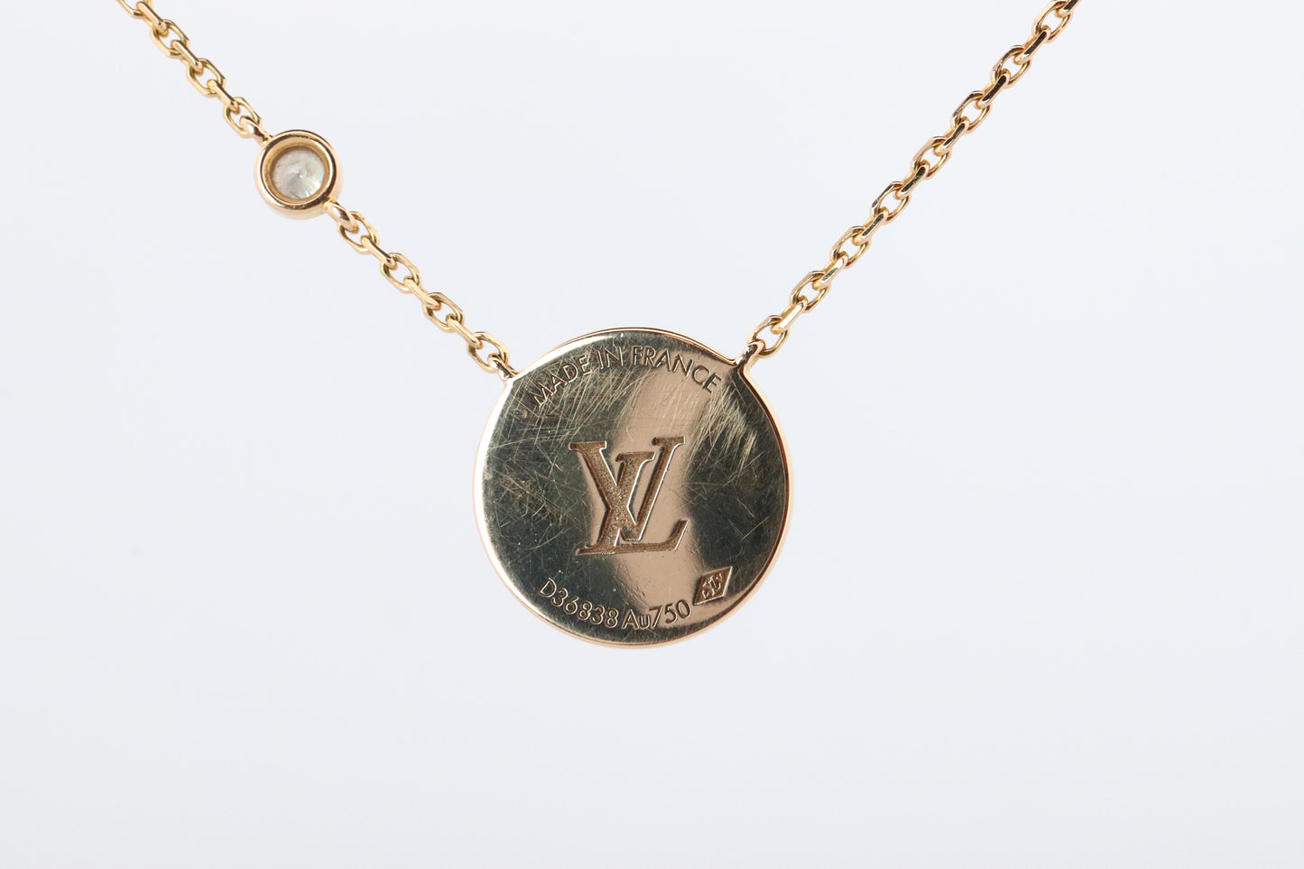 Louis Vuitton Malachite Blossom BB Sun Necklace LV 18k YG Diamond Pendant