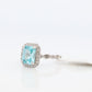 10k Blue Zircon and Diamond Halo ring. 10k Zircon CZ Halo ring.