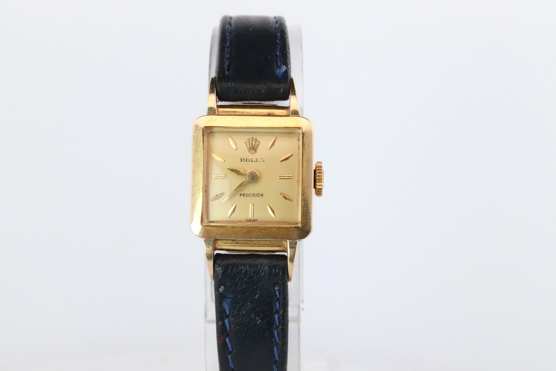 Rolex Womens Cocktail Watch. 9k YG 9179 Manual Windup. Square Case.