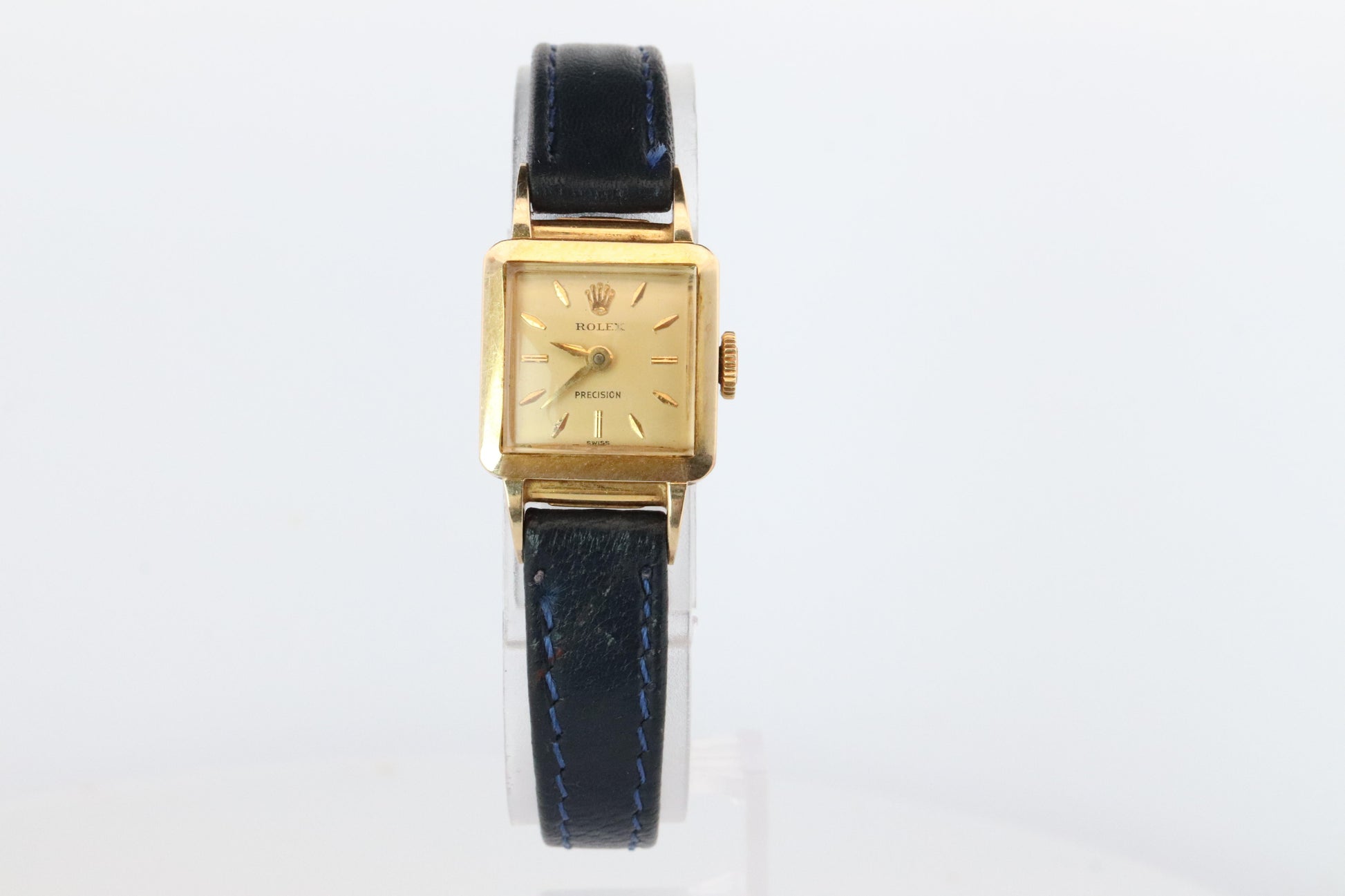 Rolex Womens Cocktail Watch. 9k YG 9179 Manual Windup. Square Case.