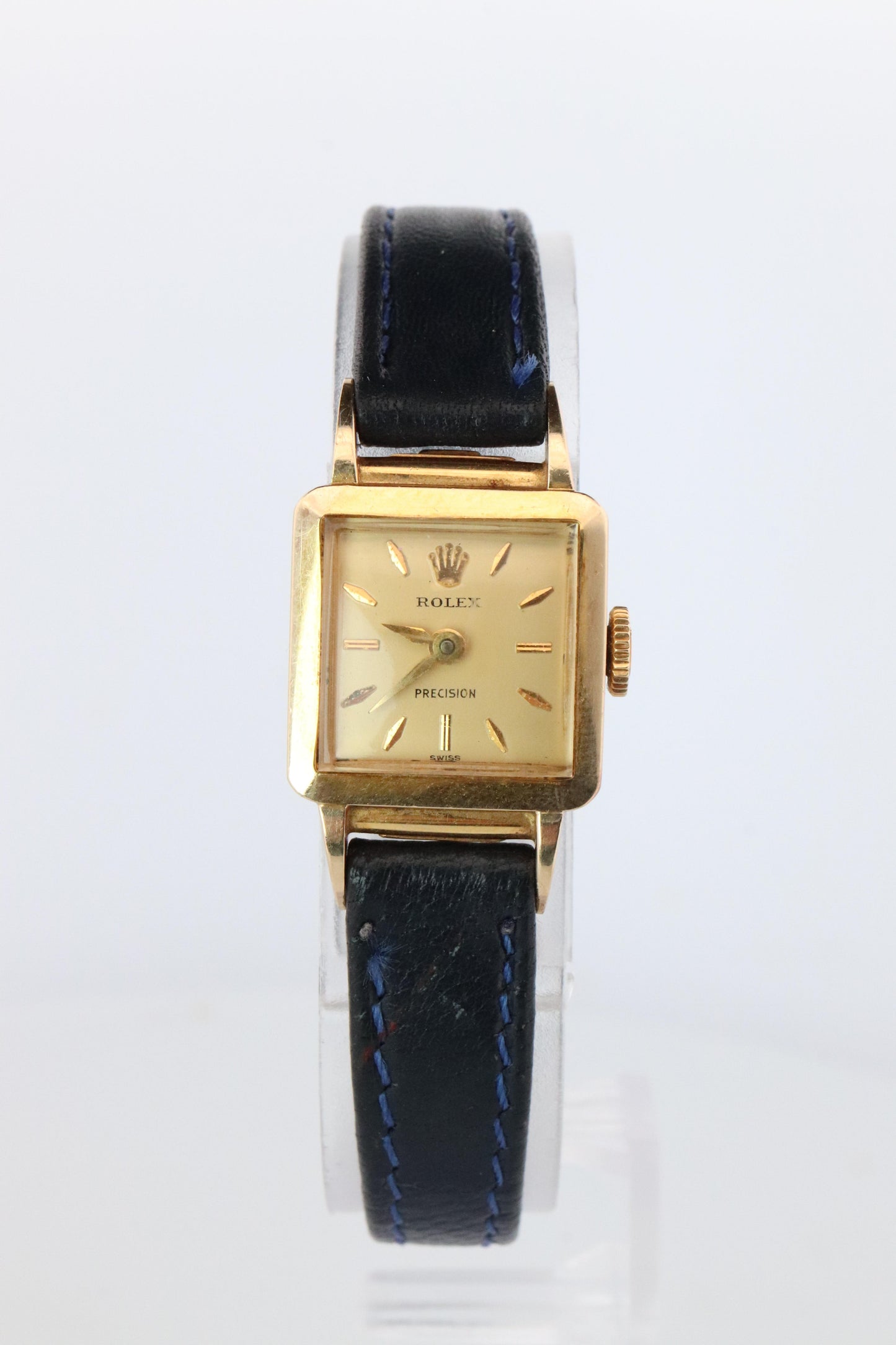Rolex Womens Cocktail Watch. 9k YG 9179 Manual Windup. Square Case.
