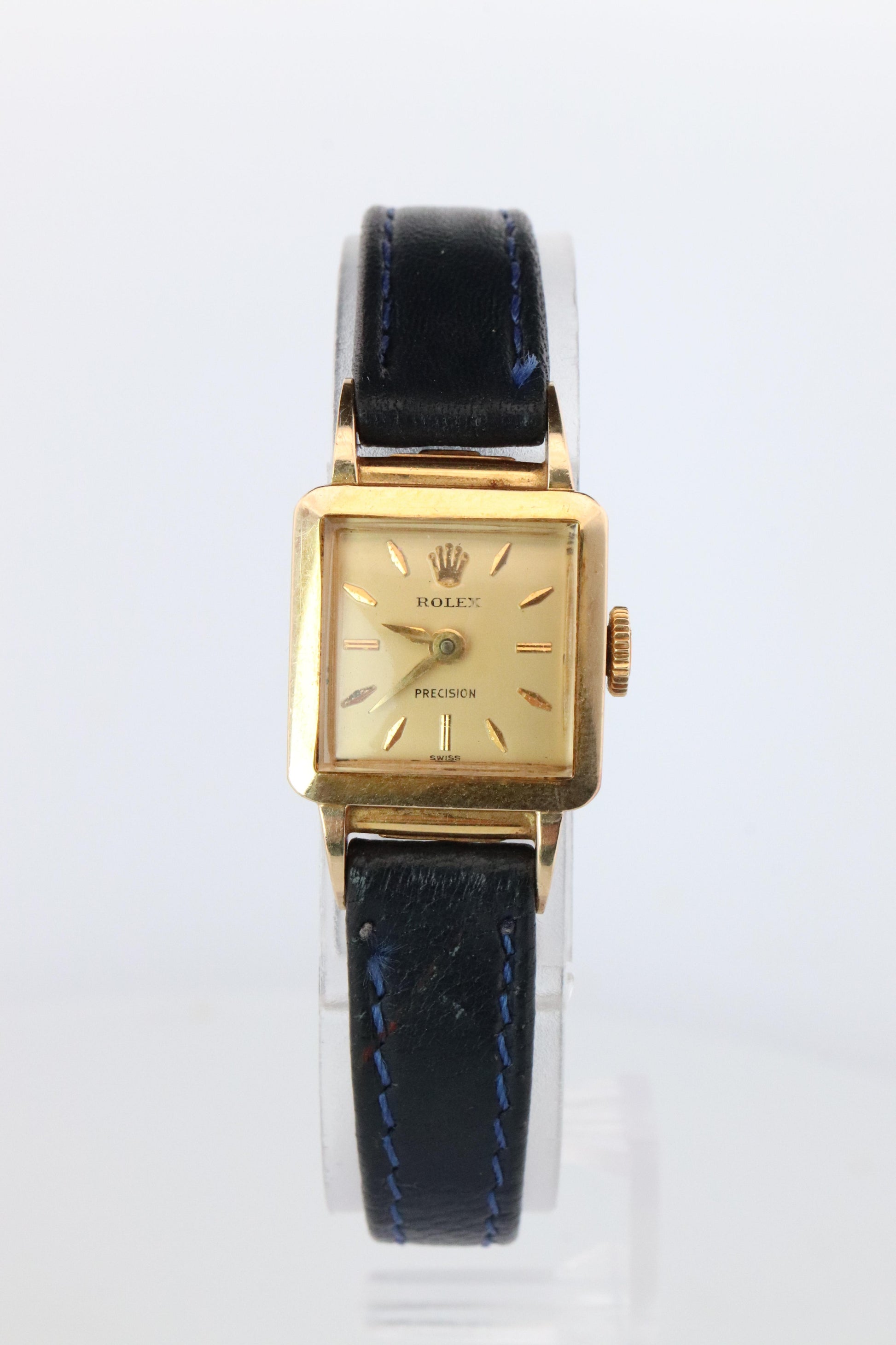 Rolex Womens Cocktail Watch. 9k YG 9179 Manual Windup. Square Case.