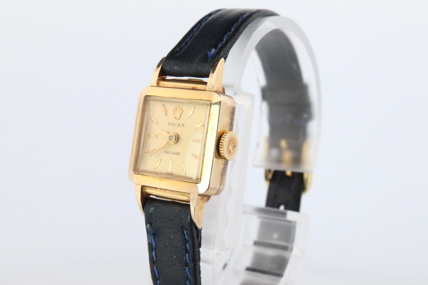 Rolex Womens Cocktail Watch. 9k YG 9179 Manual Windup. Square Case.
