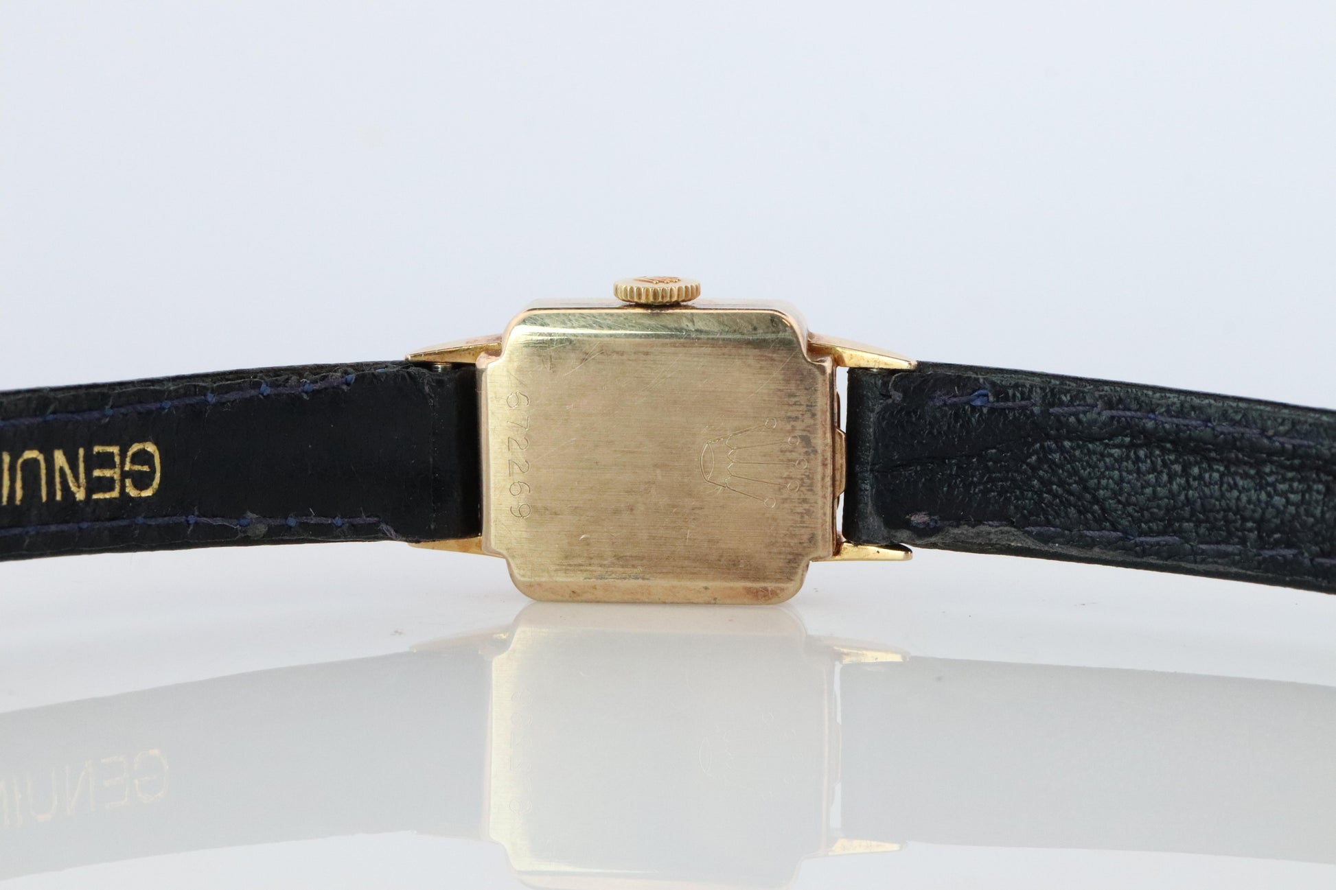 Rolex Womens Cocktail Watch. 9k YG 9179 Manual Windup. Square Case.
