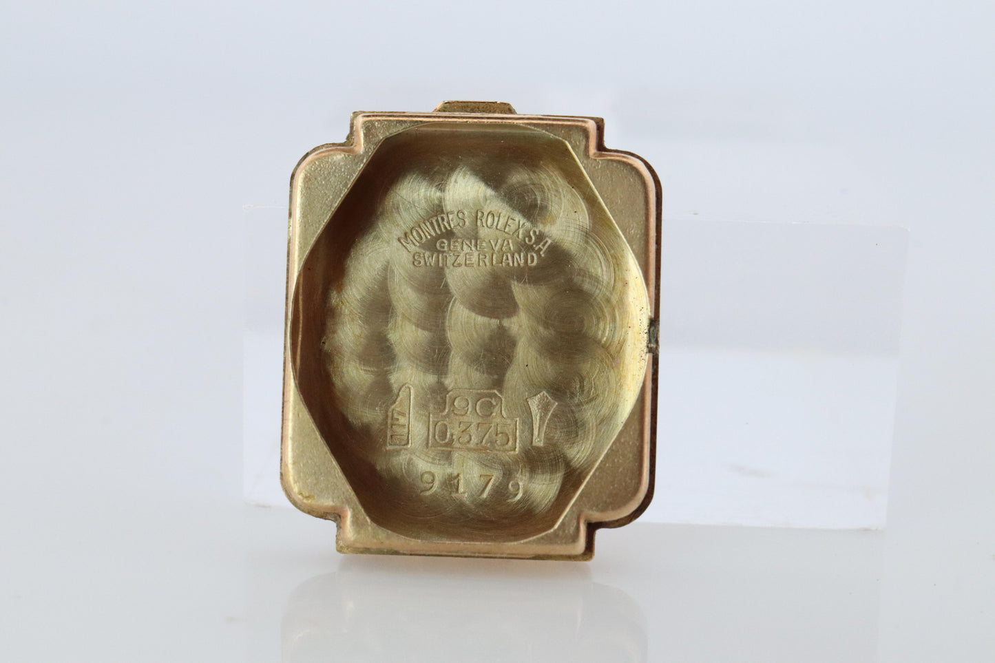 Rolex Womens Cocktail Watch. 9k YG 9179 Manual Windup. Square Case.