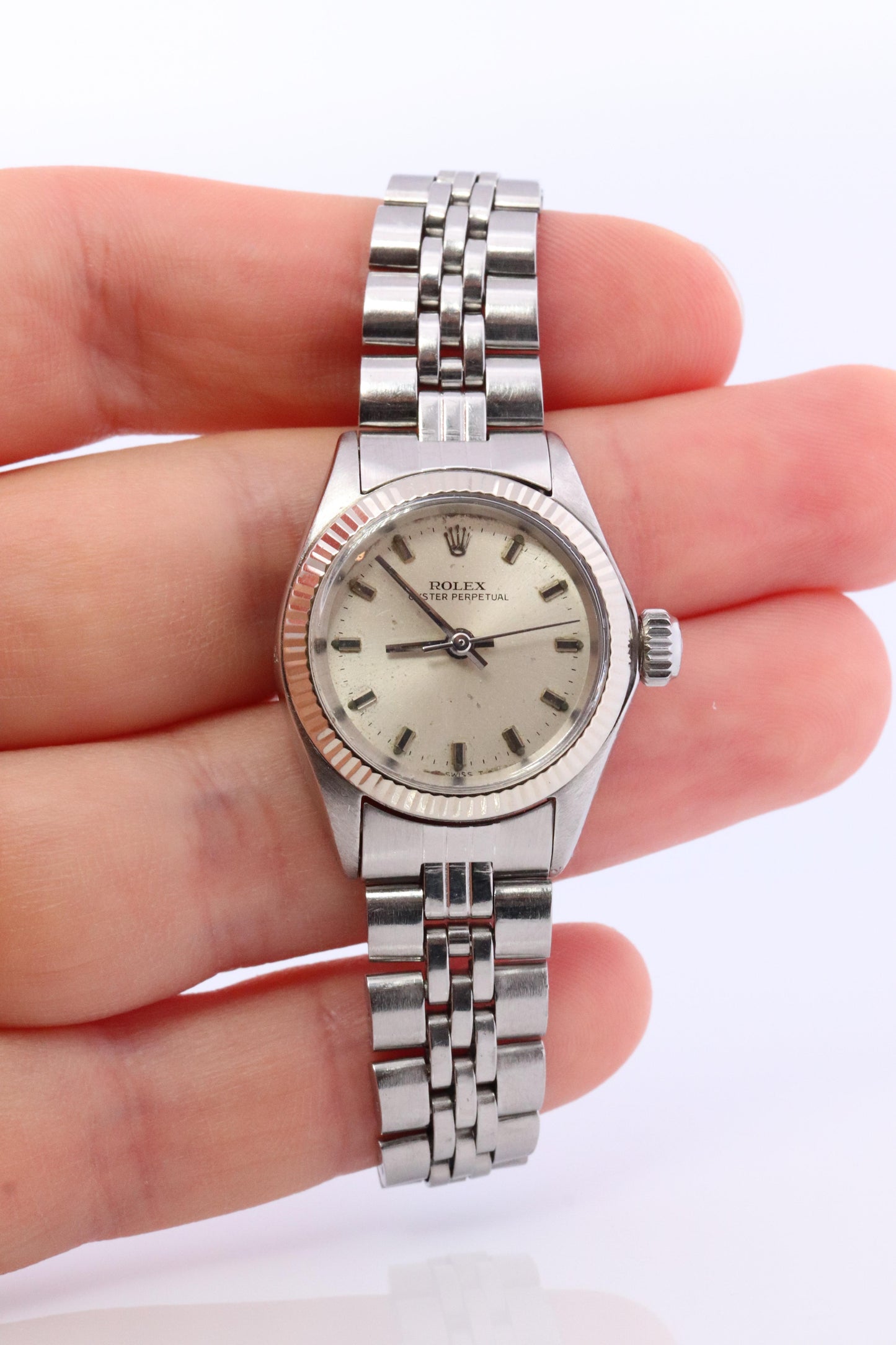 Genuine Rolex Watch. 14k Stainless Steel Ladies ROLEX 6619 Automatic Wristwatch.