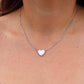 Van Cleef Arpels Lucky Alhambra Necklace. Genuine VCA 18k WG Shell Heart Pendant