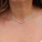 Platinum Diamond Tennis Necklace. PT850 round diamond Tennis Chain Strand. 3CTW