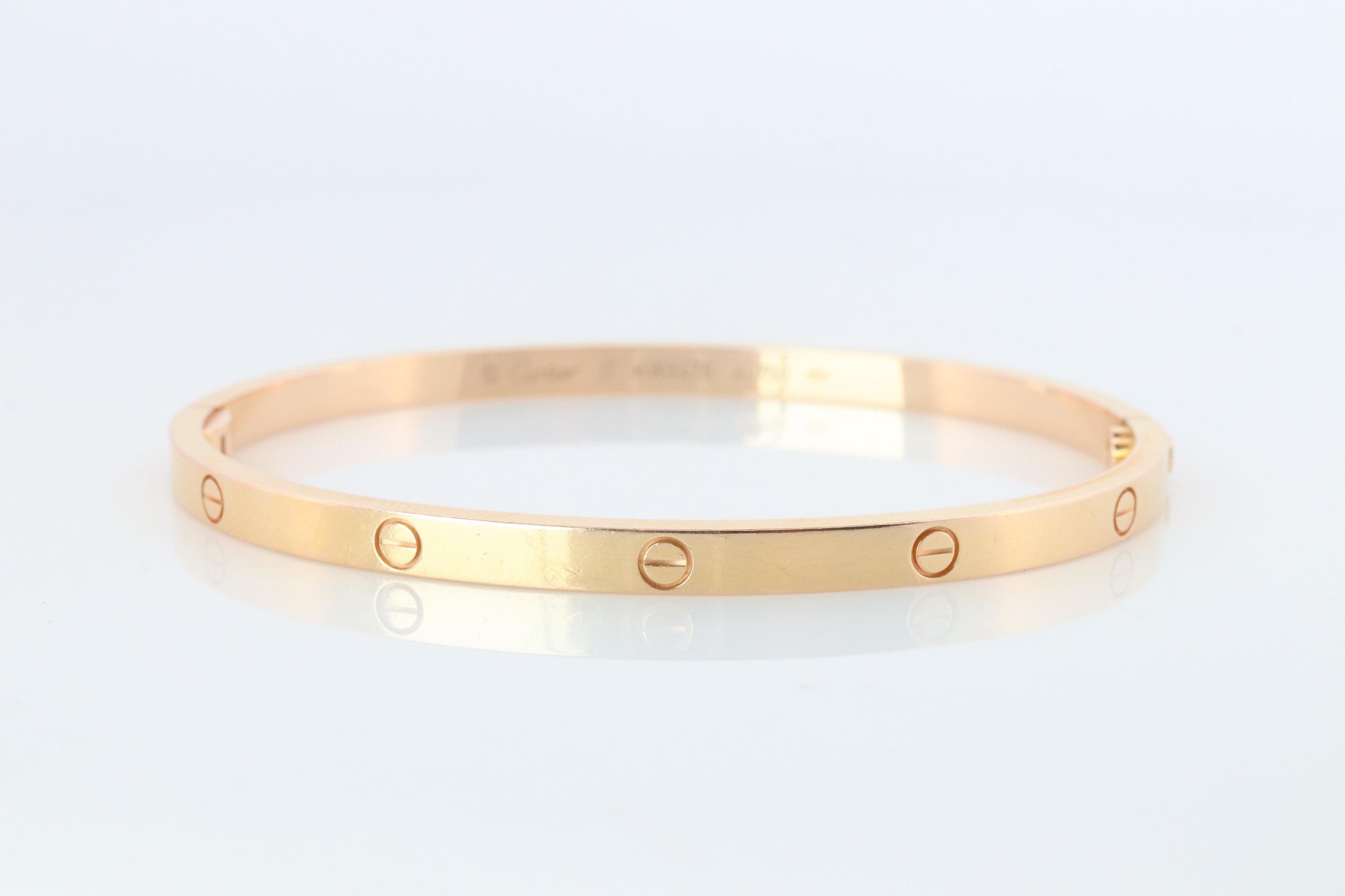 CARTIER Love Bangle Bracelet. Cartier SM Size 17 18k Yellow Gold Full Package.