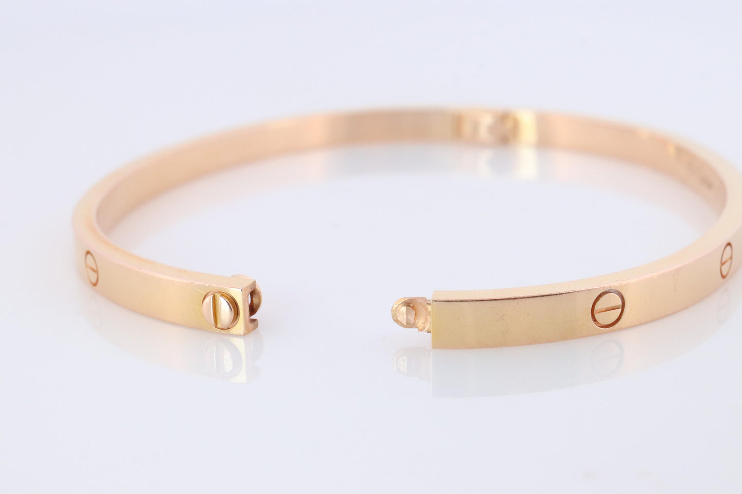 CARTIER Love Bangle Bracelet. Cartier SM Size 17 18k Yellow Gold Full Package.
