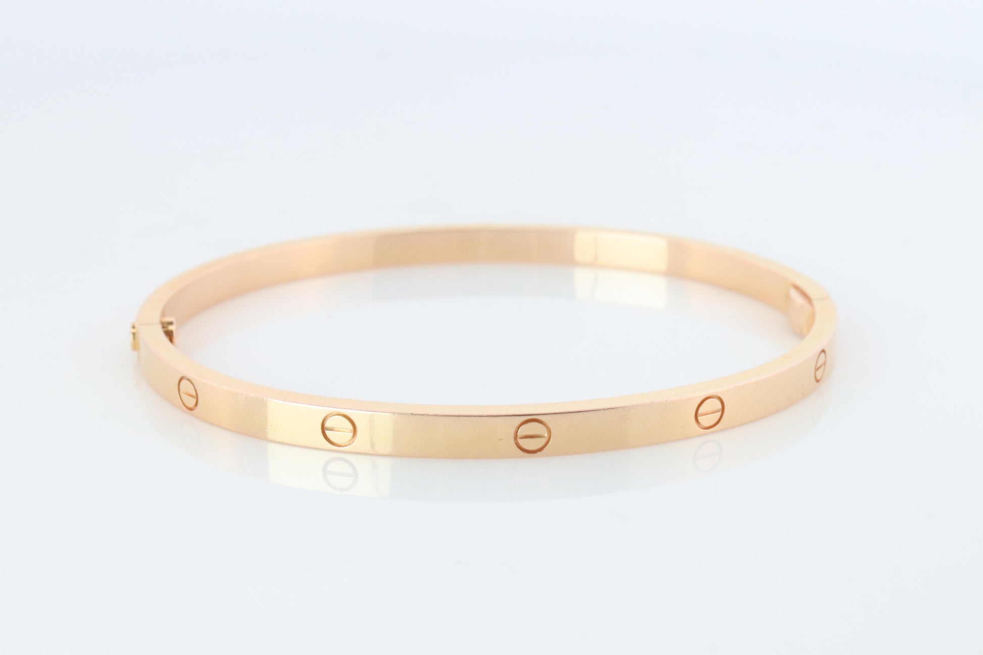 CARTIER Love Bangle Bracelet. Cartier SM Size 17 18k Yellow Gold Full Package.