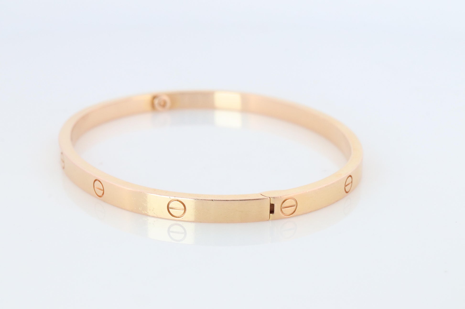 CARTIER Love Bangle Bracelet. Cartier SM Size 17 18k Yellow Gold Full Package.