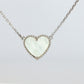 Van Cleef Arpels Lucky Alhambra Necklace. Genuine VCA 18k WG Shell Heart Pendant