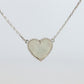 Van Cleef Arpels Lucky Alhambra Necklace. Genuine VCA 18k WG Shell Heart Pendant