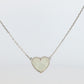 Van Cleef Arpels Lucky Alhambra Necklace. Genuine VCA 18k WG Shell Heart Pendant