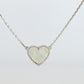 Van Cleef Arpels Lucky Alhambra Necklace. Genuine VCA 18k WG Shell Heart Pendant