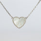 Van Cleef Arpels Lucky Alhambra Necklace. Genuine VCA 18k WG Shell Heart Pendant