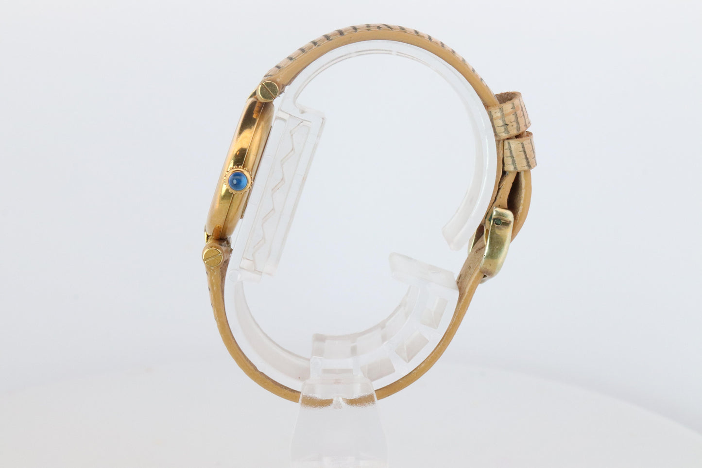 Genuine Cartier Watch. Must de Cartier Vendome 590004 Round Argent Arabic Face