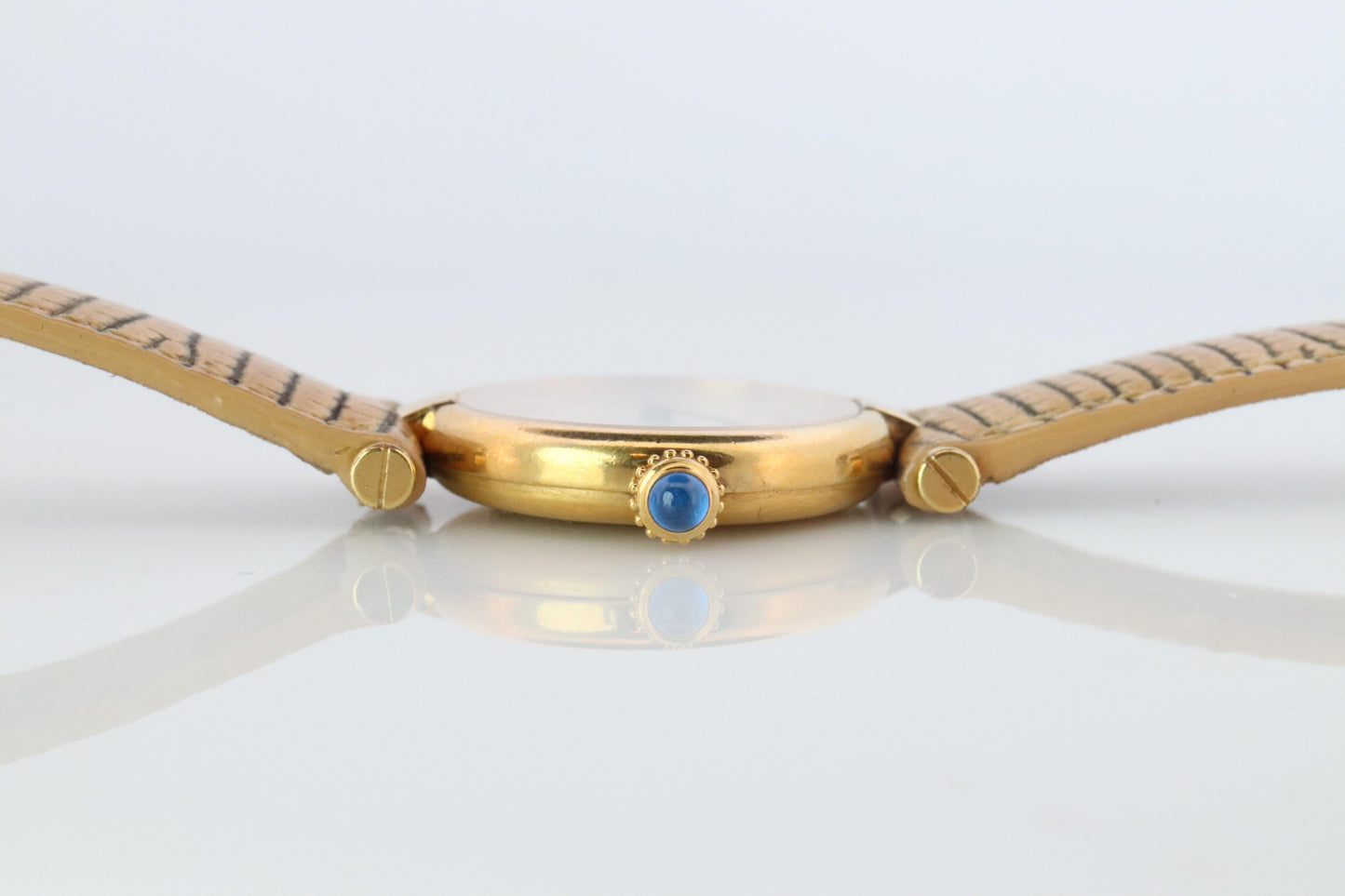 Genuine Cartier Watch. Must de Cartier Vendome 590004 Round Argent Arabic Face