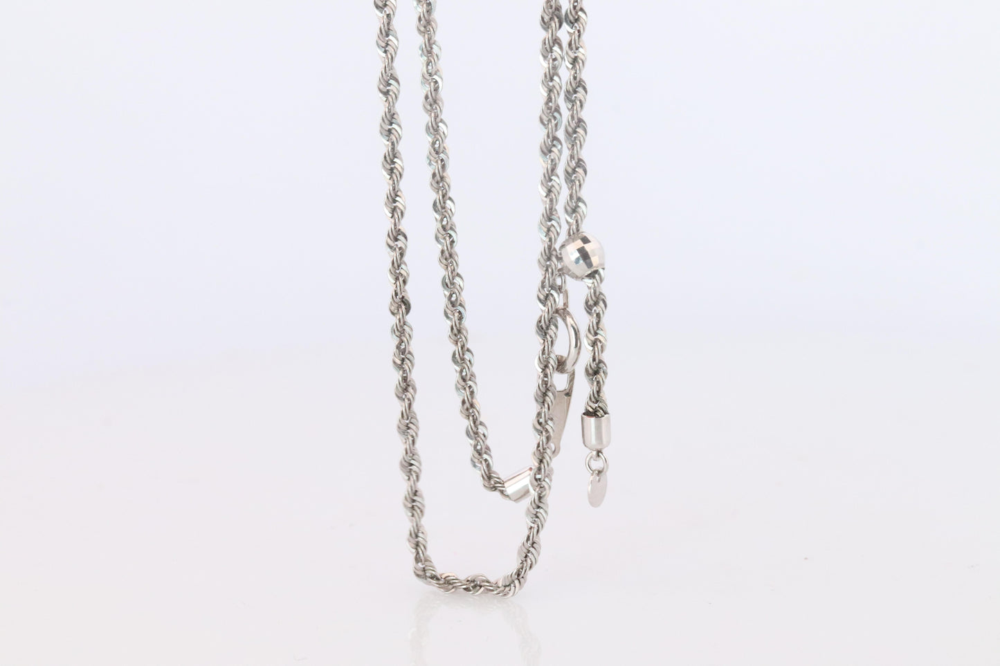 Platinum Rope Necklace. PT950 Chain Necklace 20in Adjustable
