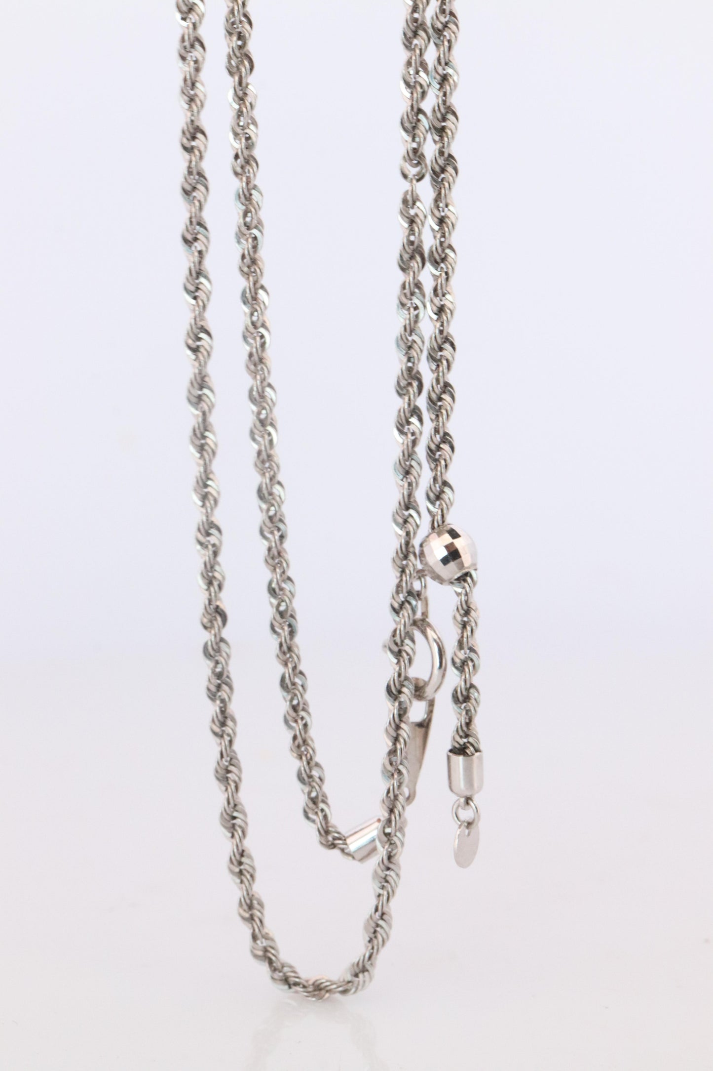 Platinum Rope Necklace. PT950 Chain Necklace 20in Adjustable