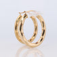 14k Gold Puffed Hollow HOOP Earrings. Large Oval HOOP earrings Twisted design.