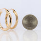 14k Gold Puffed Hollow HOOP Earrings. Large Oval HOOP earrings Twisted design.