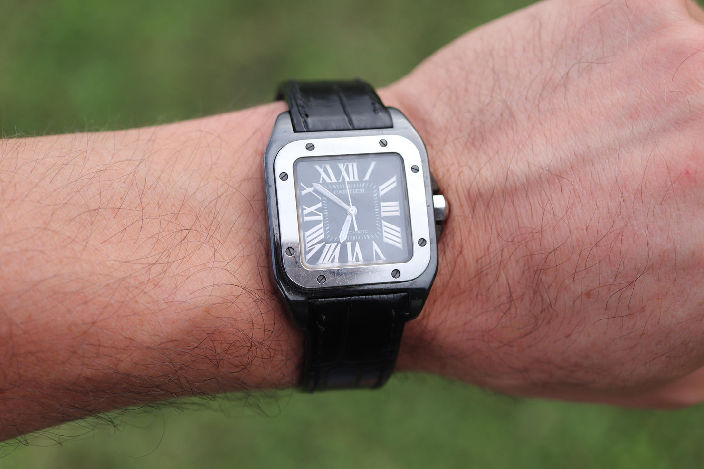 Genuine Cartier Santos 100 PVD W2020008 Medium 33mm 2878 Automatic Watch