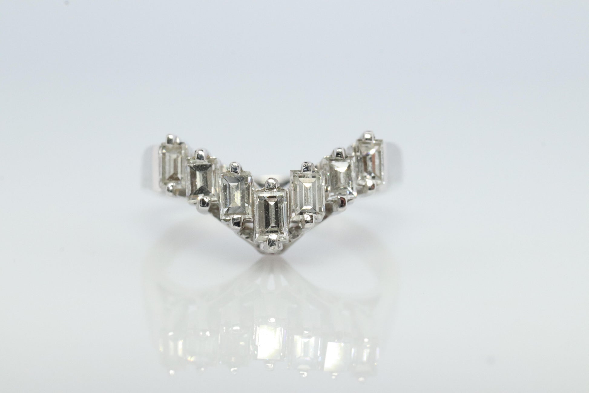 TASAKI Ring. Genuine Platinum Diamond Baguette Band Enhancer. Solitaire Jacket