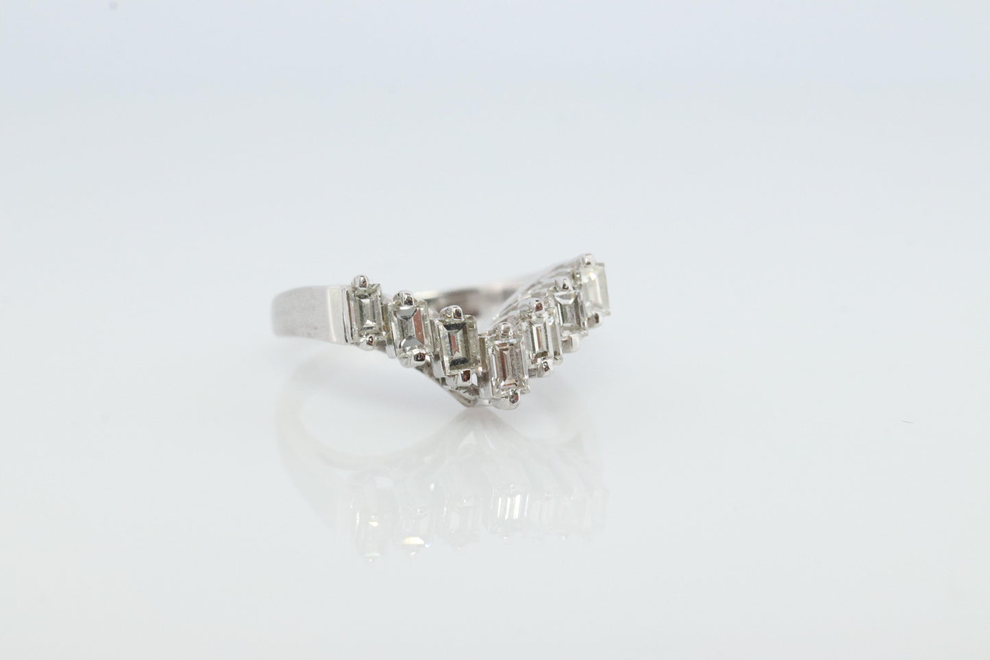 TASAKI Ring. Genuine Platinum Diamond Baguette Band Enhancer. Solitaire Jacket