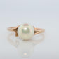 Mikimoto Ring. Vintage 14k Gold Mikimoto Diamond Pearl ring. Mikimoto Pearl